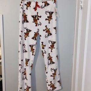 Skating Reindeer Fluffy Pajama Pants